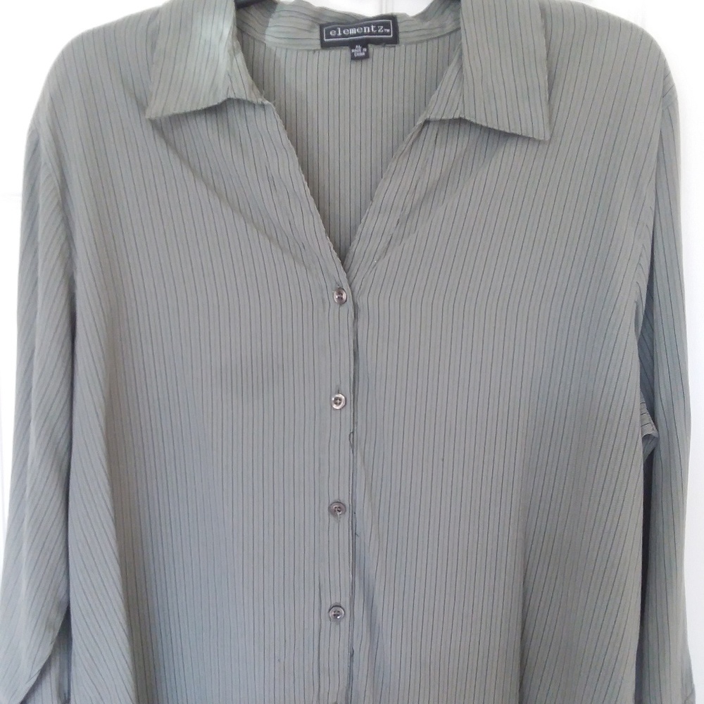 DARK GREEN MUSK BLOUSE LONG SLEEVE